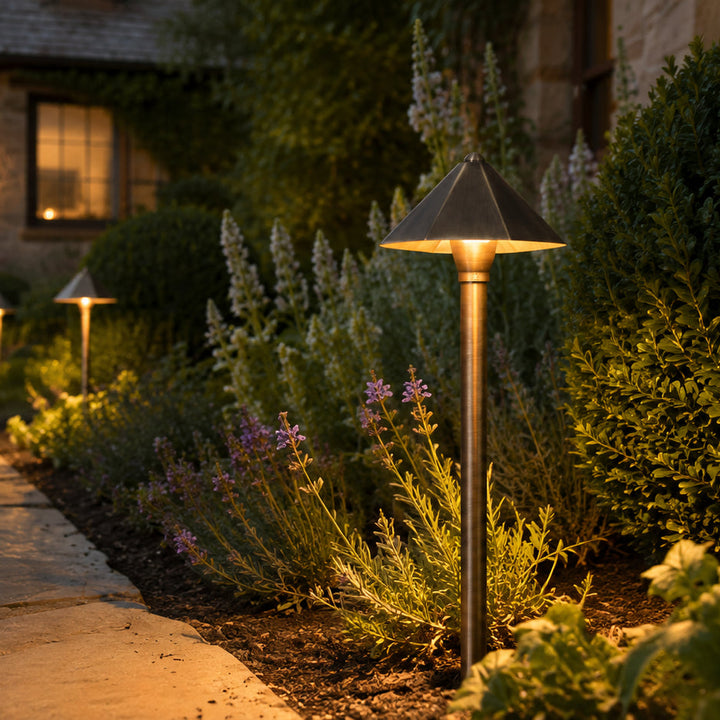 PLB11 Cast Brass Path Light | 12V Low Voltage Landscape Light Lamp Ready G4 Socket