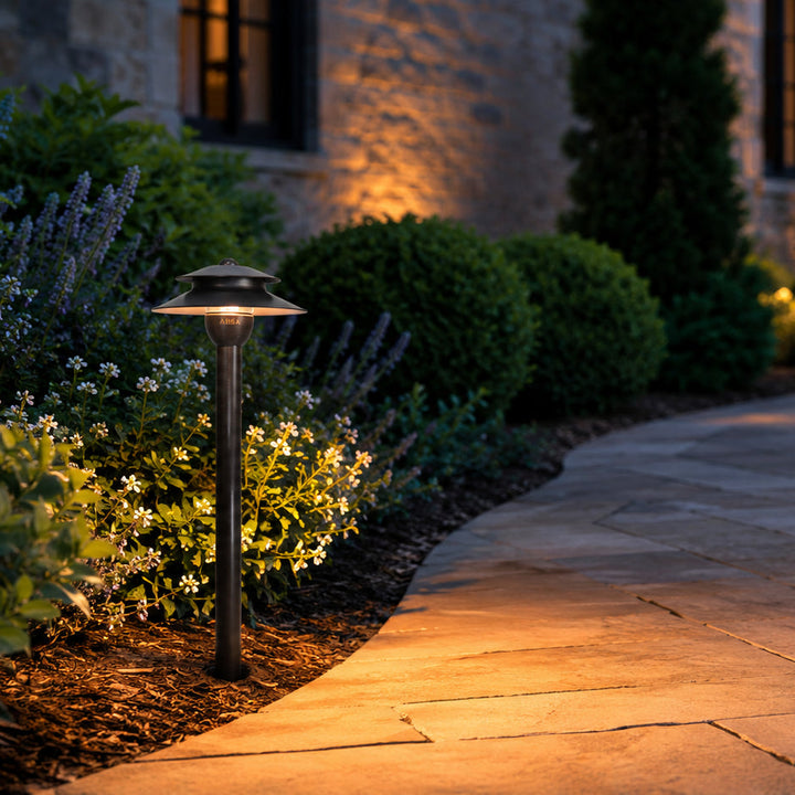 PLB13 Cast Brass Path Light | 12V Low Voltage Landscape Light Lamp Ready G4 Socket