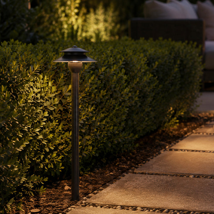PLB13 Cast Brass Path Light | 12V Low Voltage Landscape Light Lamp Ready G4 Socket