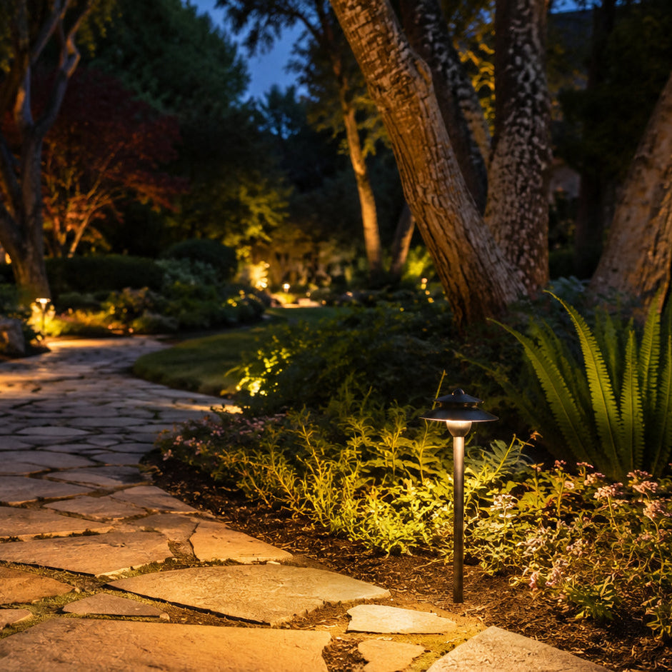 PLB13 Cast Brass Path Light | 12V Low Voltage Landscape Light Lamp Ready G4 Socket