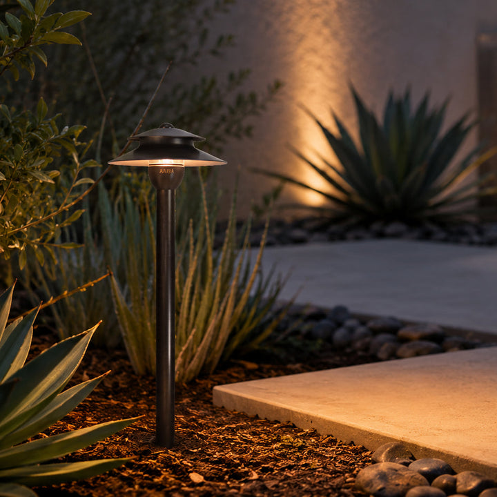 PLB13 Cast Brass Path Light | 12V Low Voltage Landscape Light Lamp Ready G4 Socket