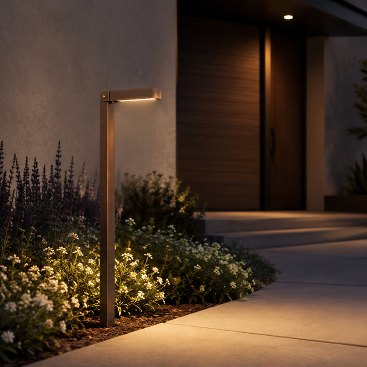 PLB14 Cast Brass Path Light | 3W 3000K Warm White Integrated LED 12V Low Voltage Landscape Light