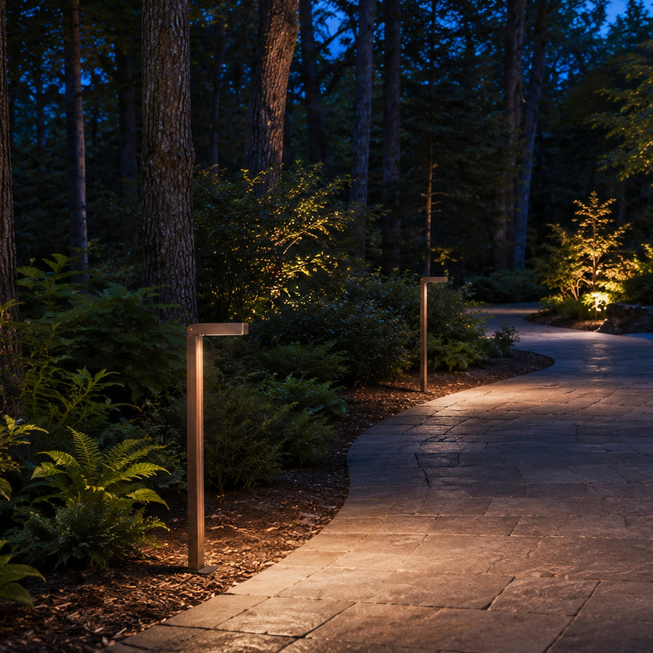 PLB14 Cast Brass Path Light | 3W 3000K Warm White Integrated LED 12V Low Voltage Landscape Light