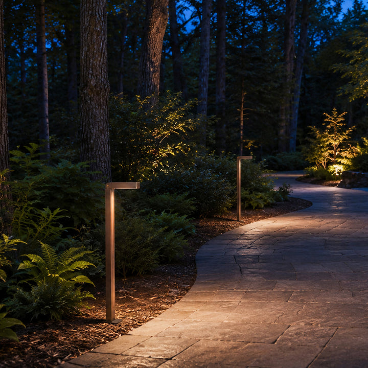 PLB14 Cast Brass Path Light | 3W 3000K Warm White Integrated LED 12V Low Voltage Landscape Light