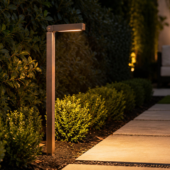PLB14 Cast Brass Path Light | 3W 3000K Warm White Integrated LED 12V Low Voltage Landscape Light
