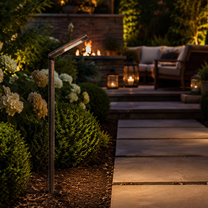 PLB16 Cast Brass Path Light | Lamp Ready 12V Low Voltage Landscape Light Lamp Ready G4 Socket