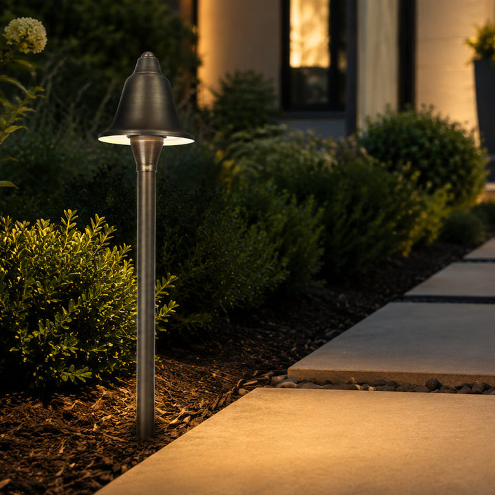 PLB17 Cast Brass LED Bell Shaped Lamp Ready 12V Low Voltage Pathway Outdoor Landscape Lighting Fixture Lamp Ready G4 Socket