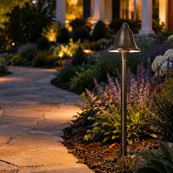 PLB17 Cast Brass LED Bell Shaped Lamp Ready 12V Low Voltage Pathway Outdoor Landscape Lighting Fixture Lamp Ready G4 Socket