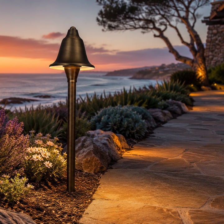 PLB17 Cast Brass LED Bell Shaped Lamp Ready 12V Low Voltage Pathway Outdoor Landscape Lighting Fixture Lamp Ready G4 Socket
