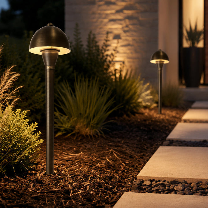 PLB18 Cast Brass LED Mini Globe Lamp Ready 12V Low Voltage Pathway Outdoor Landscape Lighting Fixture Lamp Ready G4 Socket