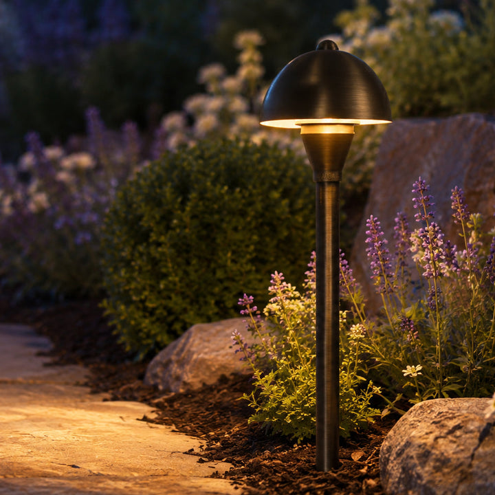 PLB18 Cast Brass LED Mini Globe Lamp Ready 12V Low Voltage Pathway Outdoor Landscape Lighting Fixture Lamp Ready G4 Socket