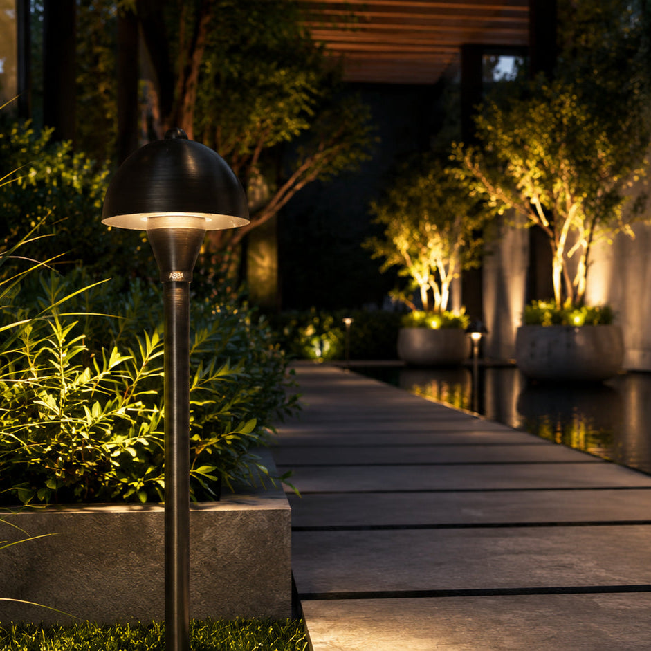 PLB18 Cast Brass LED Mini Globe Lamp Ready 12V Low Voltage Pathway Outdoor Landscape Lighting Fixture Lamp Ready G4 Socket