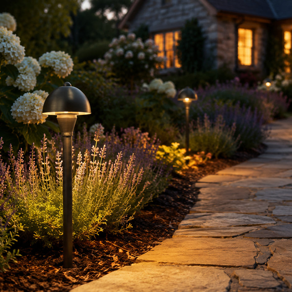 PLB18 Cast Brass LED Mini Globe Lamp Ready 12V Low Voltage Pathway Outdoor Landscape Lighting Fixture Lamp Ready G4 Socket