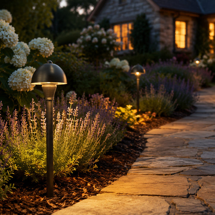 PLB18 Cast Brass LED Mini Globe Lamp Ready 12V Low Voltage Pathway Outdoor Landscape Lighting Fixture Lamp Ready G4 Socket
