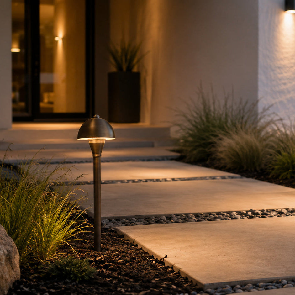 PLB18 Cast Brass LED Mini Globe Lamp Ready 12V Low Voltage Pathway Outdoor Landscape Lighting Fixture Lamp Ready G4 Socket
