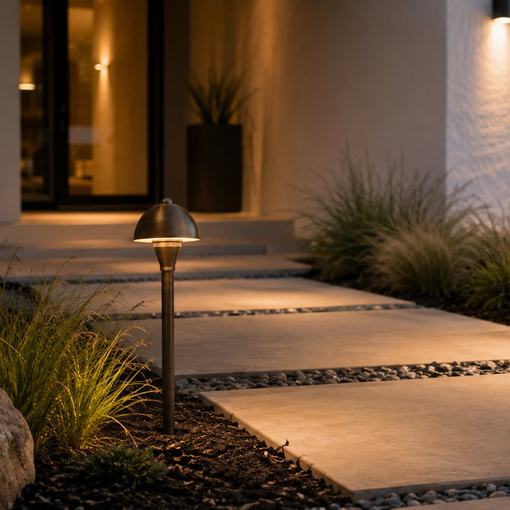 PLB18 Cast Brass LED Mini Globe Lamp Ready 12V Low Voltage Pathway Outdoor Landscape Lighting Fixture Lamp Ready G4 Socket