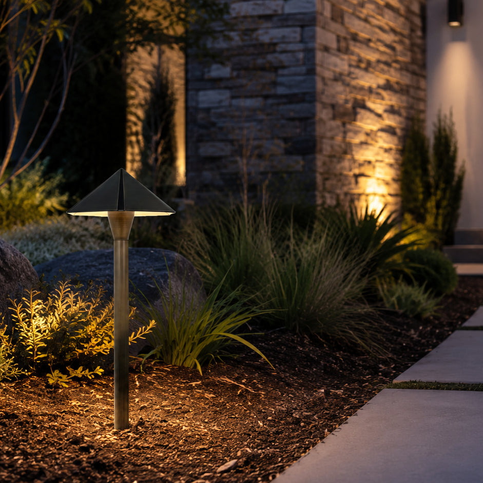 PLB19 Brass LED 12V Low Voltage Pathway Outdoor Lighting Landscape Fixture Lamp Ready G4 Socket