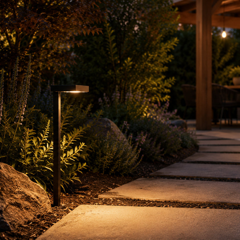PLB20 Cast Brass Square Top LED 12V Low Voltage Pathway Outdoor Lighting Landscape Fixture Lamp Ready G4 Socket