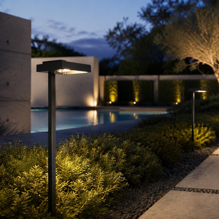 PLB20 Cast Brass Square Top LED 12V Low Voltage Pathway Outdoor Lighting Landscape Fixture Lamp Ready G4 Socket