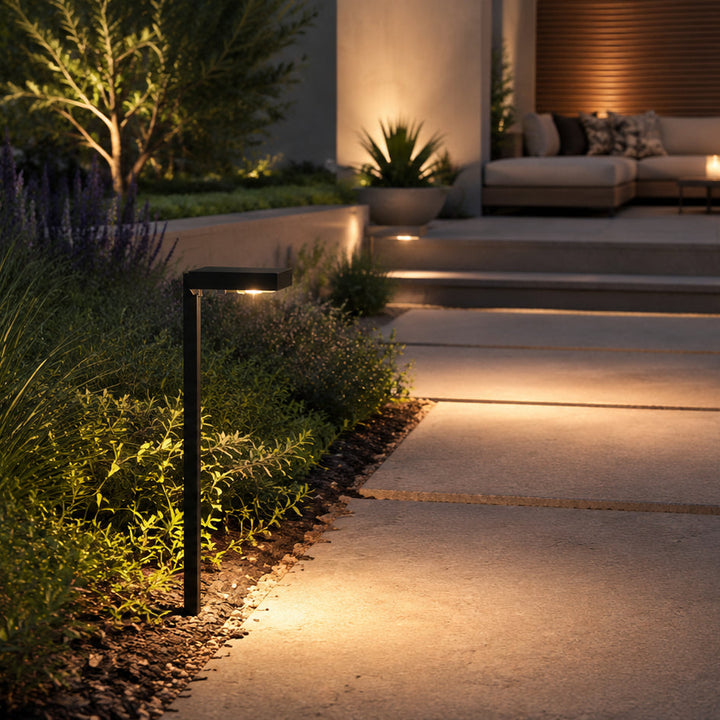 PLB20 Cast Brass Square Top LED 12V Low Voltage Pathway Outdoor Lighting Landscape Fixture Lamp Ready G4 Socket
