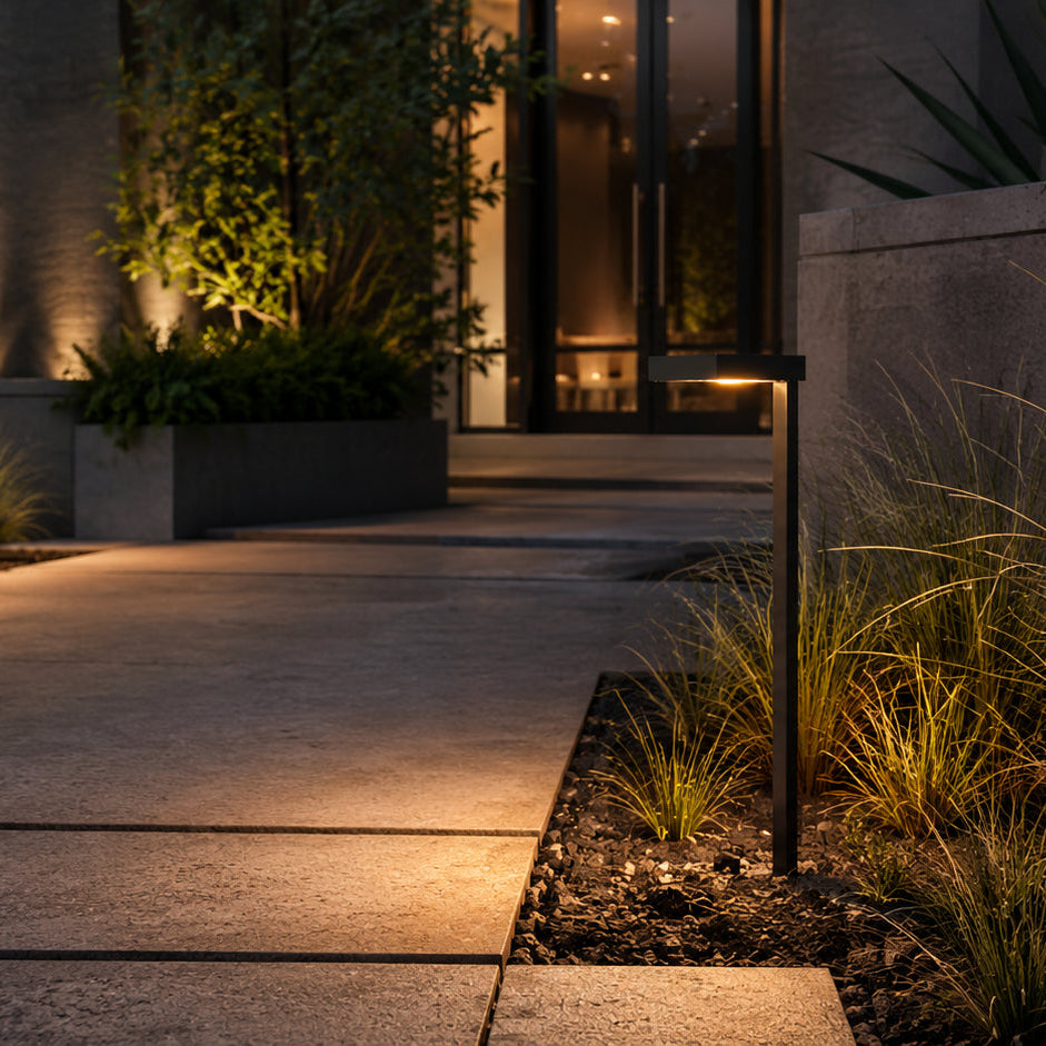 PLB20 Cast Brass Square Top LED 12V Low Voltage Pathway Outdoor Lighting Landscape Fixture Lamp Ready G4 Socket