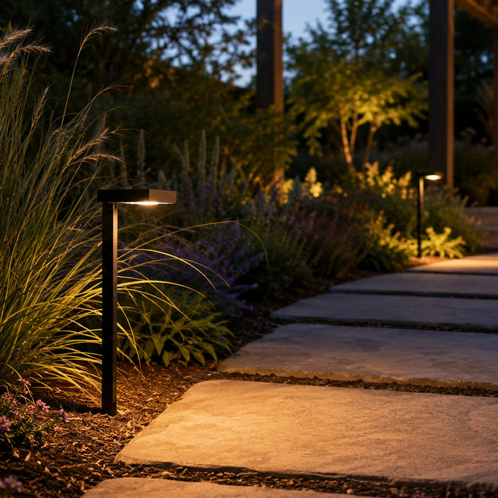 PLB20 Cast Brass Square Top LED 12V Low Voltage Pathway Outdoor Lighting Landscape Fixture Lamp Ready G4 Socket