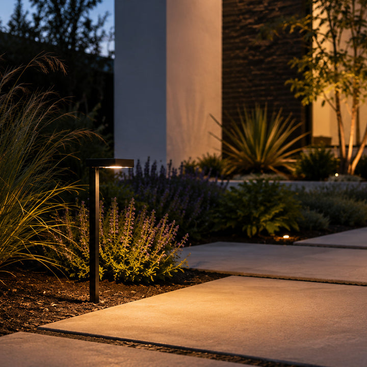 PLB20 Cast Brass Square Top LED 12V Low Voltage Pathway Outdoor Lighting Landscape Fixture Lamp Ready G4 Socket
