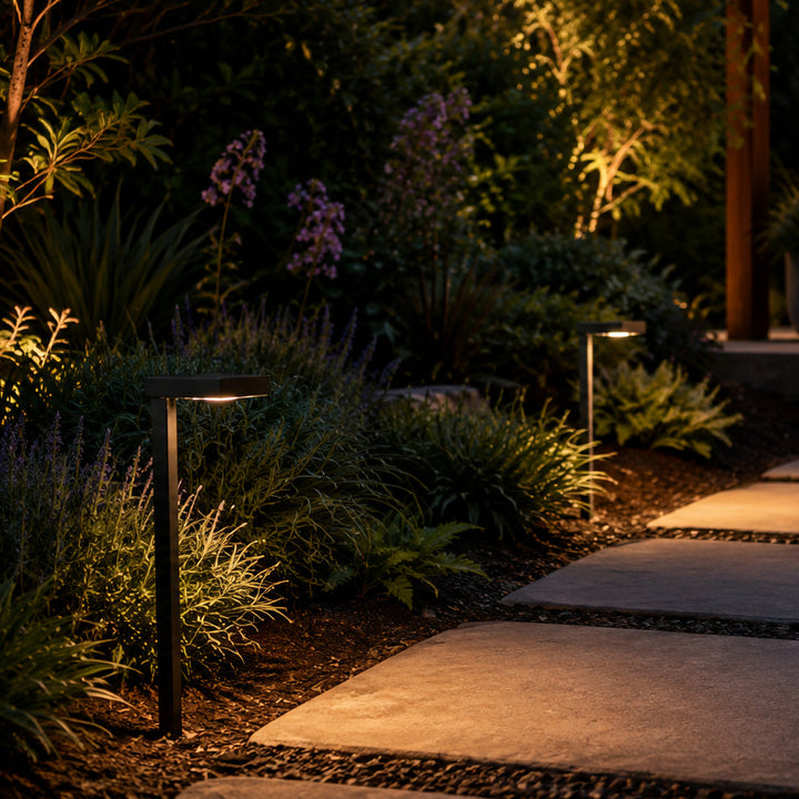 PLB20 Cast Brass Square Top LED 12V Low Voltage Pathway Outdoor Lighting Landscape Fixture Lamp Ready G4 Socket