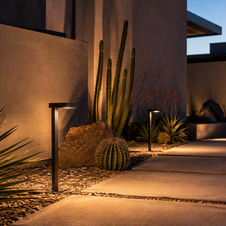 PLB20 Cast Brass Square Top LED 12V Low Voltage Pathway Outdoor Lighting Landscape Fixture Lamp Ready G4 Socket