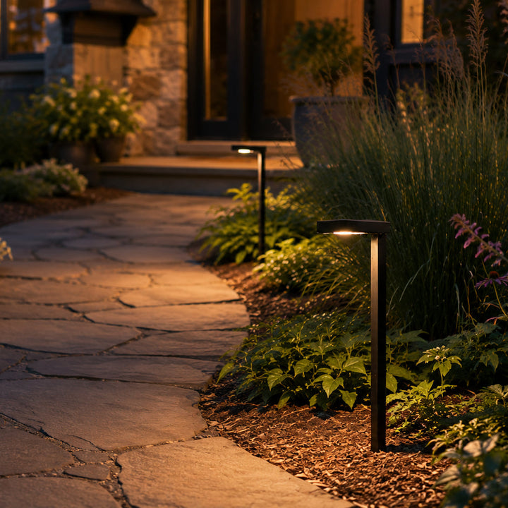 PLB20 Cast Brass Square Top LED 12V Low Voltage Pathway Outdoor Lighting Landscape Fixture Lamp Ready G4 Socket