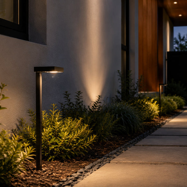 PLB20 Cast Brass Square Top LED 12V Low Voltage Pathway Outdoor Lighting Landscape Fixture Lamp Ready G4 Socket