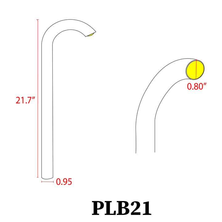 Outdoor Landscape Lighting LED 12V Low Voltage PLB21 4x/8x/12x Package Cast Brass 3W 3000K Warm White Integrated LED Cane Style Curved 12V Low Voltage Pathway Light