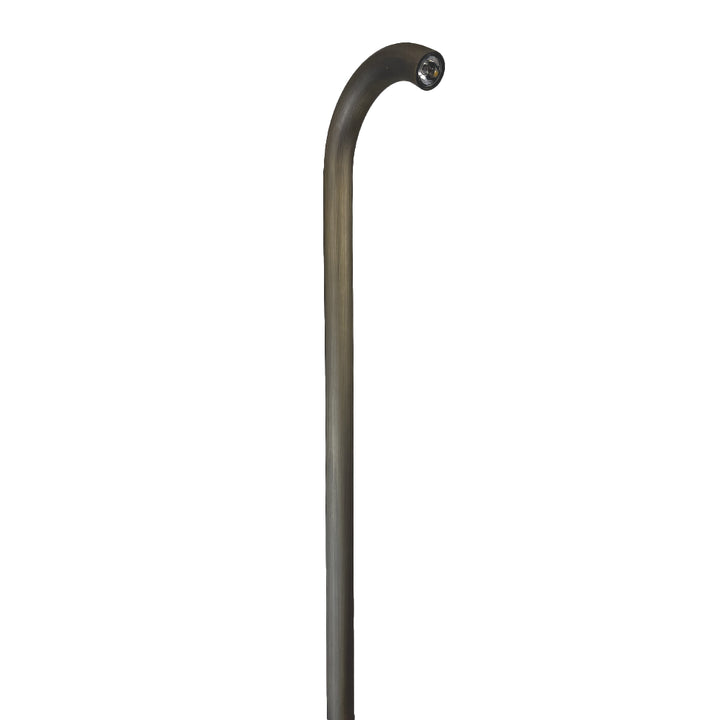 Outdoor Landscape Lighting LED 12V Low Voltage PLB21 Cast Brass 3W 3000K Warm White Integrated LED Cane Style Curved 12V Low Voltage Pathway Light