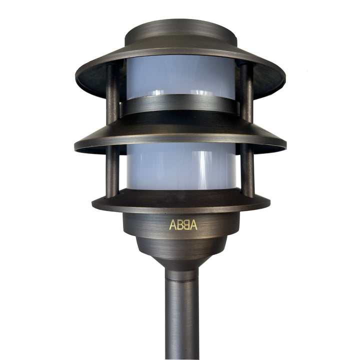 Outdoor Landscape Lighting LED 12V Low Voltage PLB22 Cast Brass Pagoda LED 12V Low Voltage Pathway Outdoor Lighting Landscape Fixture