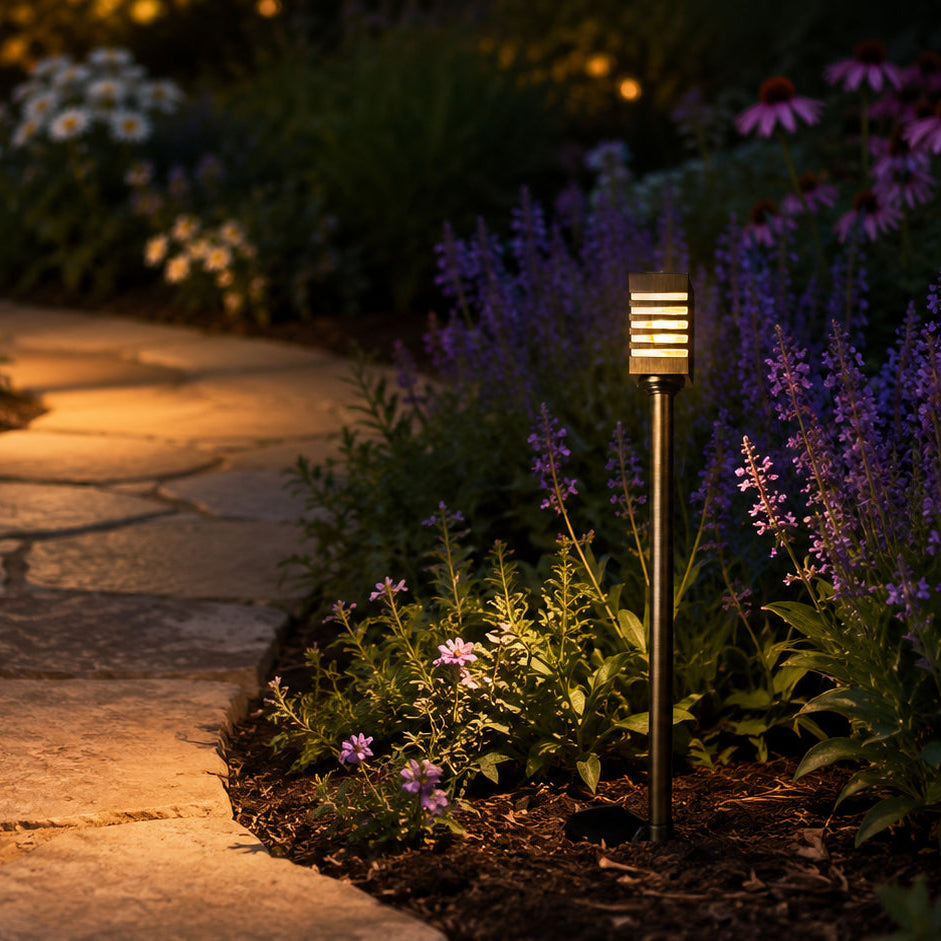 PLB24 Cast Brass Path and Area Light LED 12V Low Voltage Pathway Outdoor Lighting Landscape Fixture Lamp Ready G4 Socket