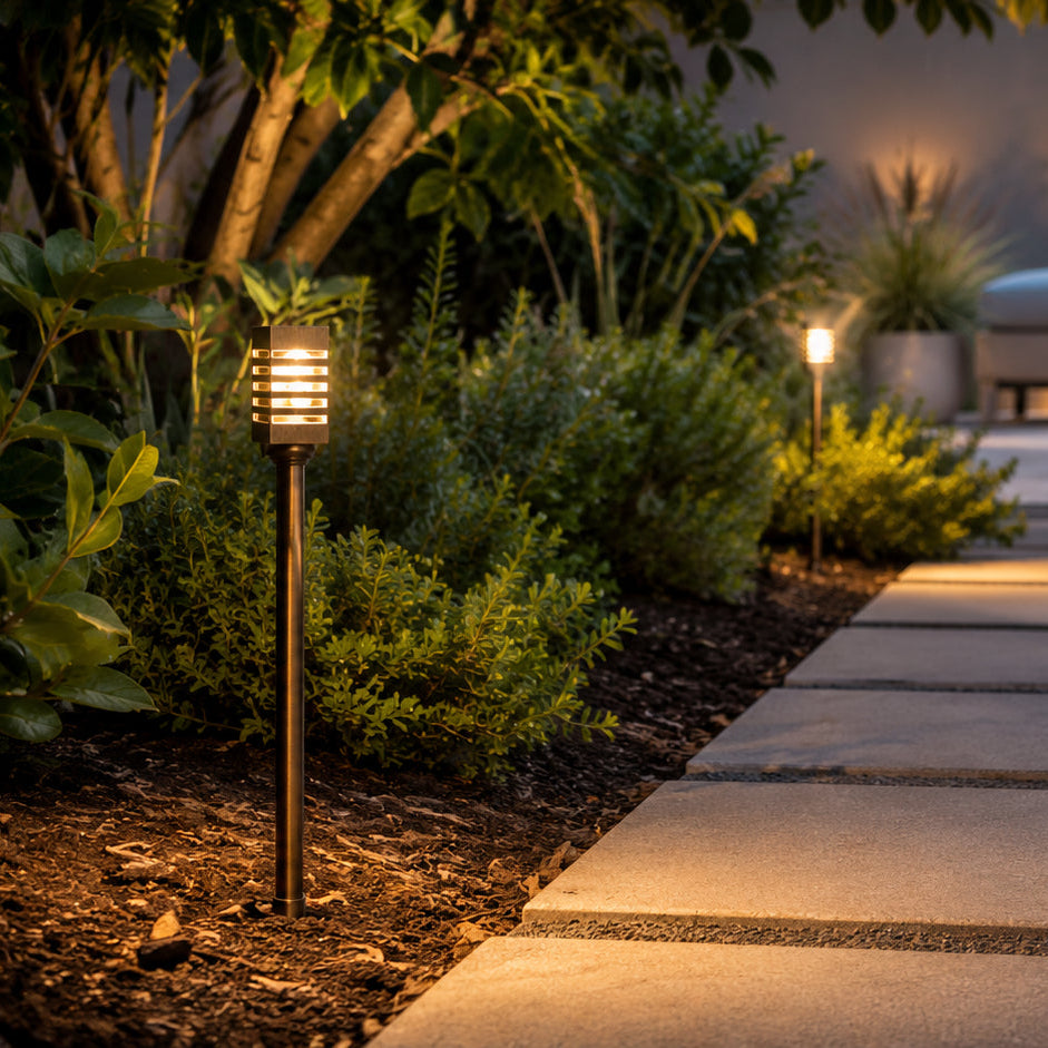 PLB24 Cast Brass Path and Area Light LED 12V Low Voltage Pathway Outdoor Lighting Landscape Fixture Lamp Ready G4 Socket