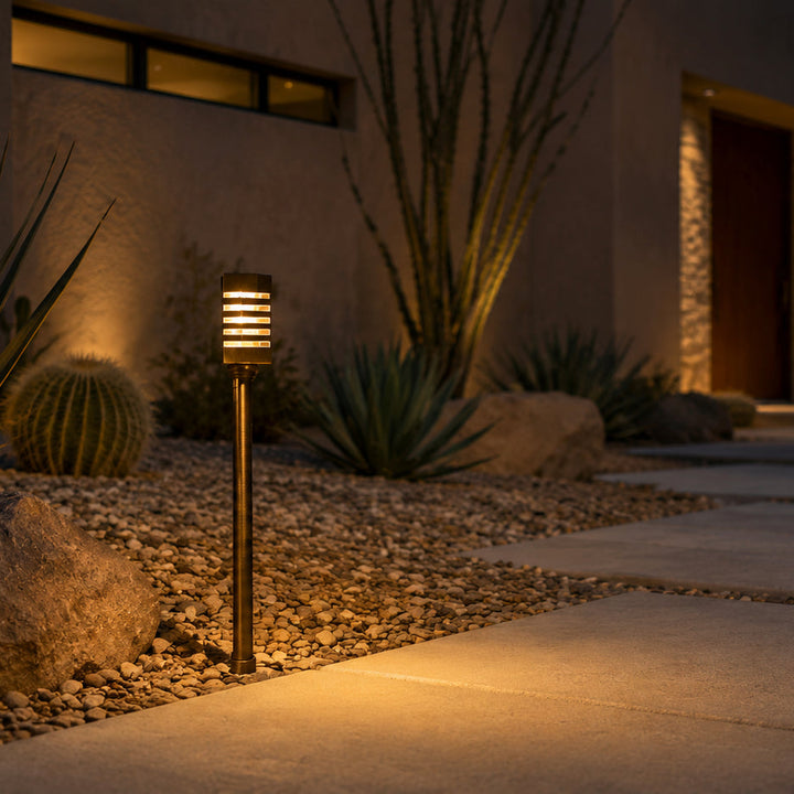 PLB24 Cast Brass Path and Area Light LED 12V Low Voltage Pathway Outdoor Lighting Landscape Fixture Lamp Ready G4 Socket