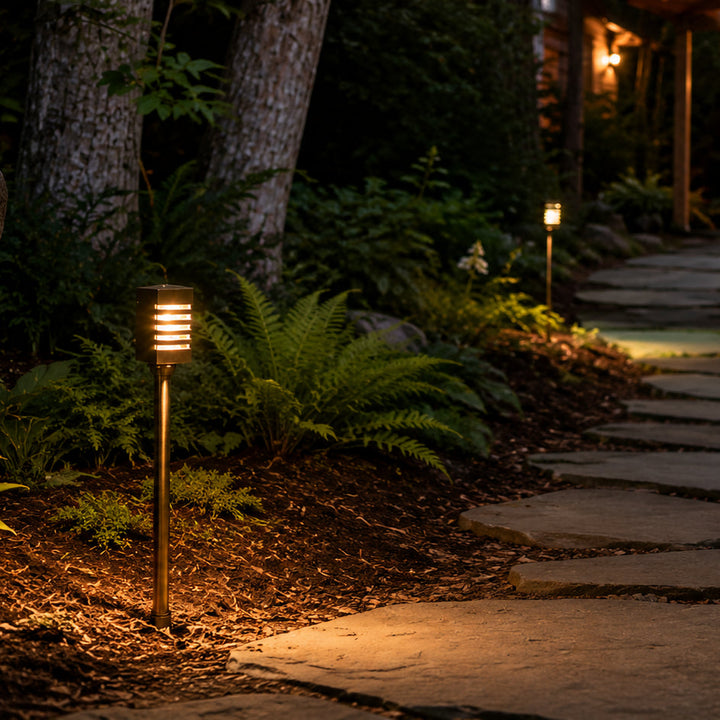PLB24 Cast Brass Path and Area Light LED 12V Low Voltage Pathway Outdoor Lighting Landscape Fixture Lamp Ready G4 Socket