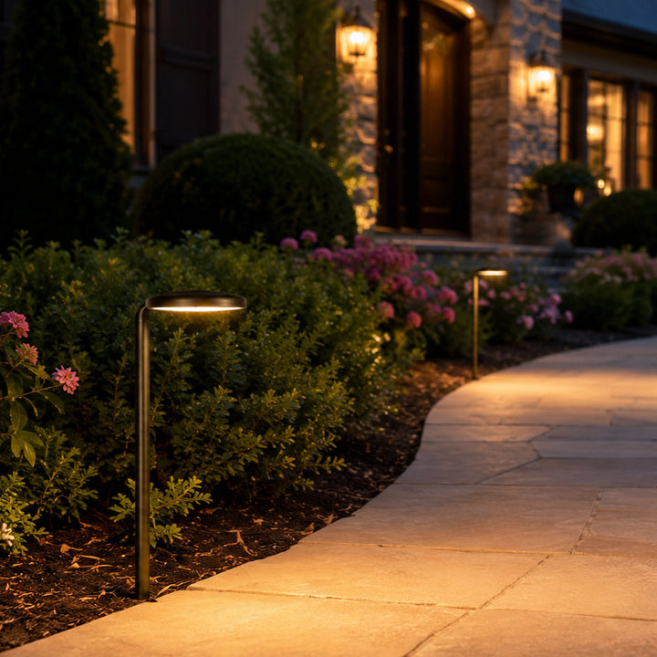 PLB27 4W 3000K  Integrated LED Outdoor Garden Pathway Light | 12V Low Voltage Brass Path Light
