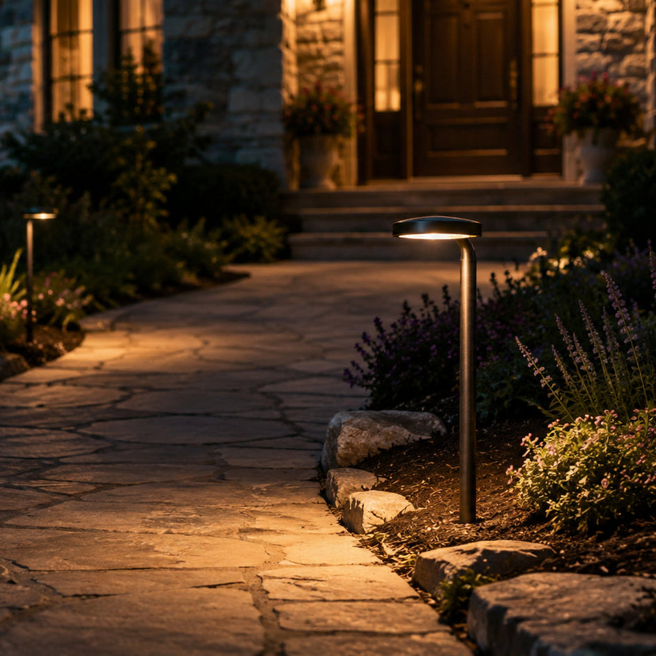 PLB27 4W 3000K  Integrated LED Outdoor Garden Pathway Light | 12V Low Voltage Brass Path Light