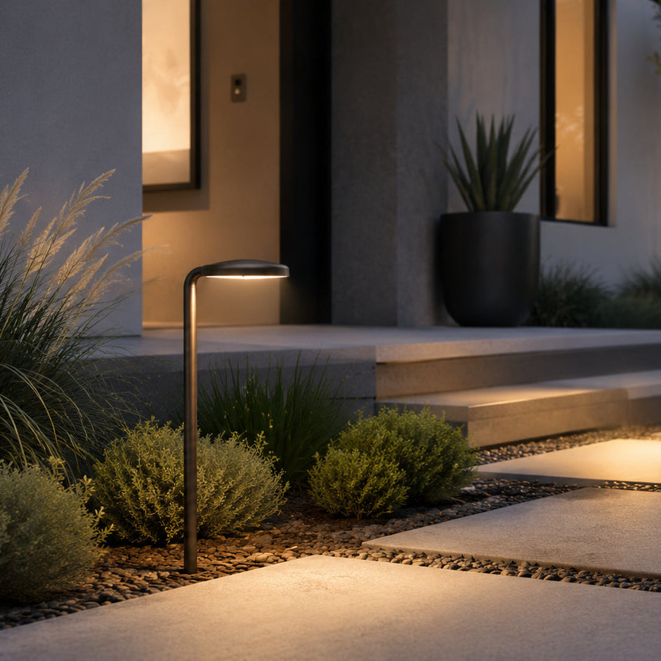 PLB27 4W 3000K  Integrated LED Outdoor Garden Pathway Light | 12V Low Voltage Brass Path Light