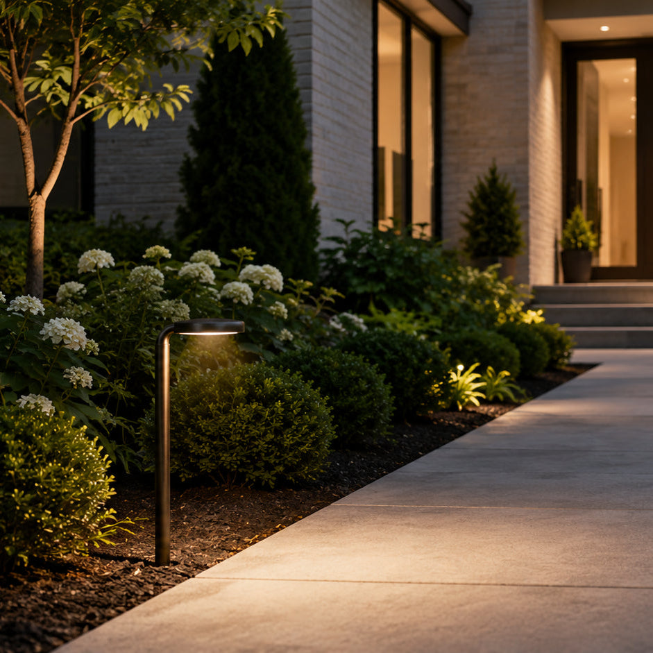 PLB27 4W 3000K  Integrated LED Outdoor Garden Pathway Light | 12V Low Voltage Brass Path Light