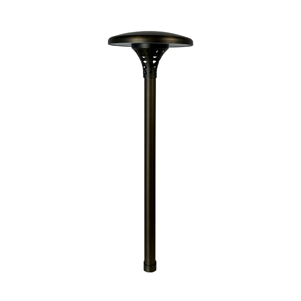 Outdoor Landscape Lighting LED 12V Low Voltage PLB28 4W 3000K Integrated LED Mushroom Hat Outdoor Garden Pathway Light | 12V Low Voltage Brass Path Light