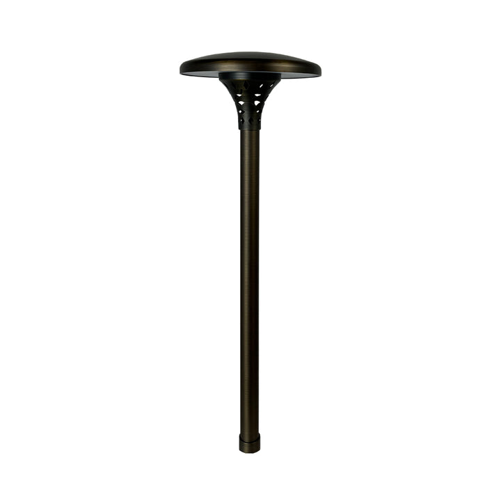 Outdoor Landscape Lighting LED 12V Low Voltage PLB28 4W 3000K Integrated LED Mushroom Hat Outdoor Garden Pathway Light | 12V Low Voltage Brass Path Light