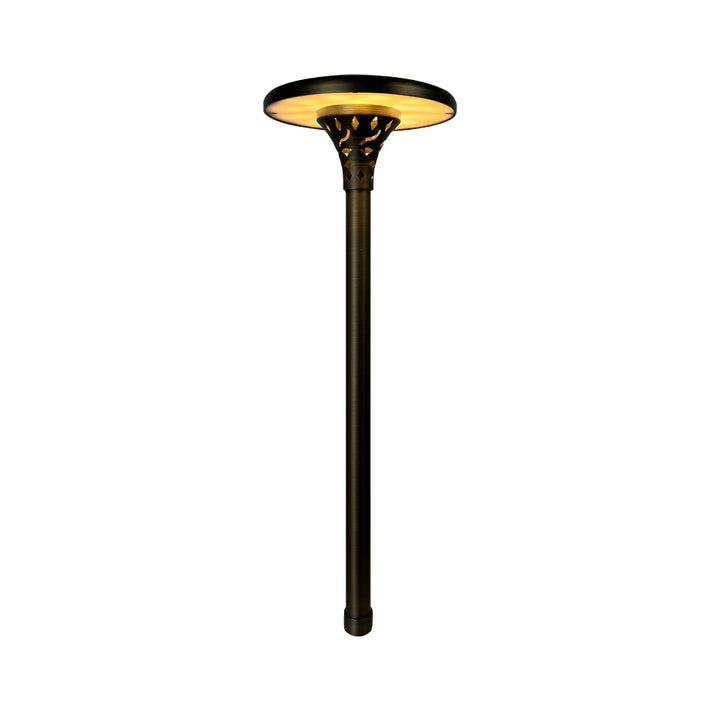 Outdoor Landscape Lighting LED 12V Low Voltage PLB28 4W 3000K Integrated LED Mushroom Hat Outdoor Garden Pathway Light | 12V Low Voltage Brass Path Light