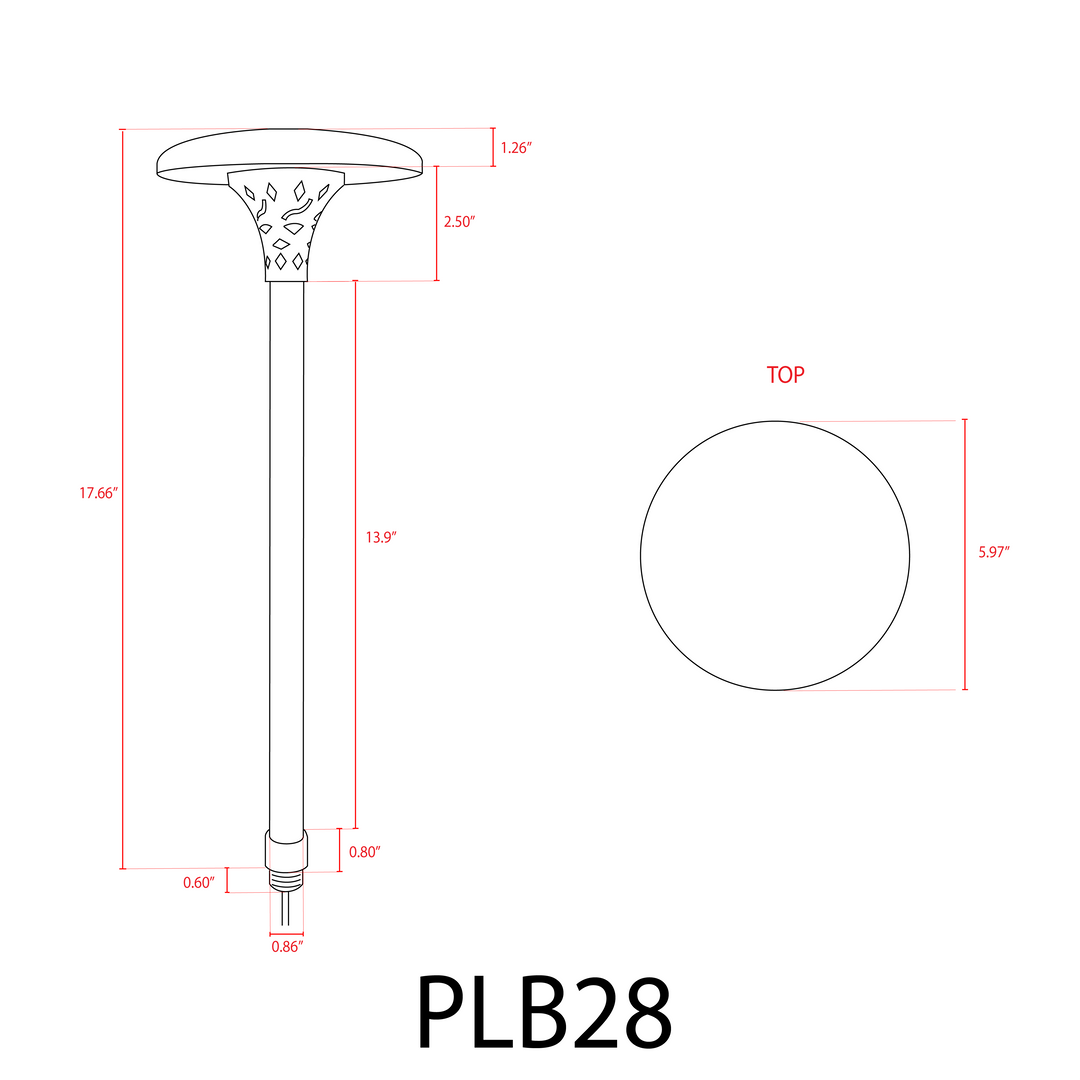Outdoor Landscape Lighting LED 12V Low Voltage PLB28 4W 3000K Integrated LED Mushroom Hat Outdoor Garden Pathway Light | 12V Low Voltage Brass Path Light
