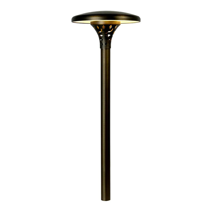 Outdoor Landscape Lighting LED 12V Low Voltage PLB28 4W 3000K Integrated LED Mushroom Hat Outdoor Garden Pathway Light | 12V Low Voltage Brass Path Light