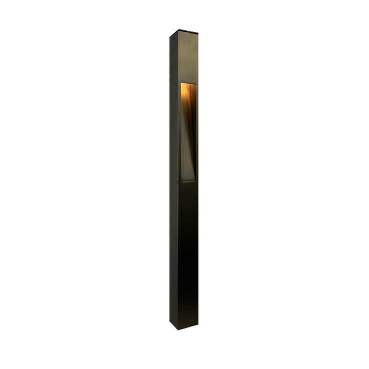 Outdoor Landscape Lighting LED 12V Low Voltage PLB29 Outdoor Garden Square Bollard Pathway Light | 12V Low Voltage Brass Path Light