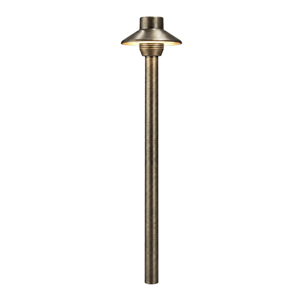 PLB30 Cast Brass Path Light | Lamp Ready 12V Low Voltage Landscape Light G4 Socket