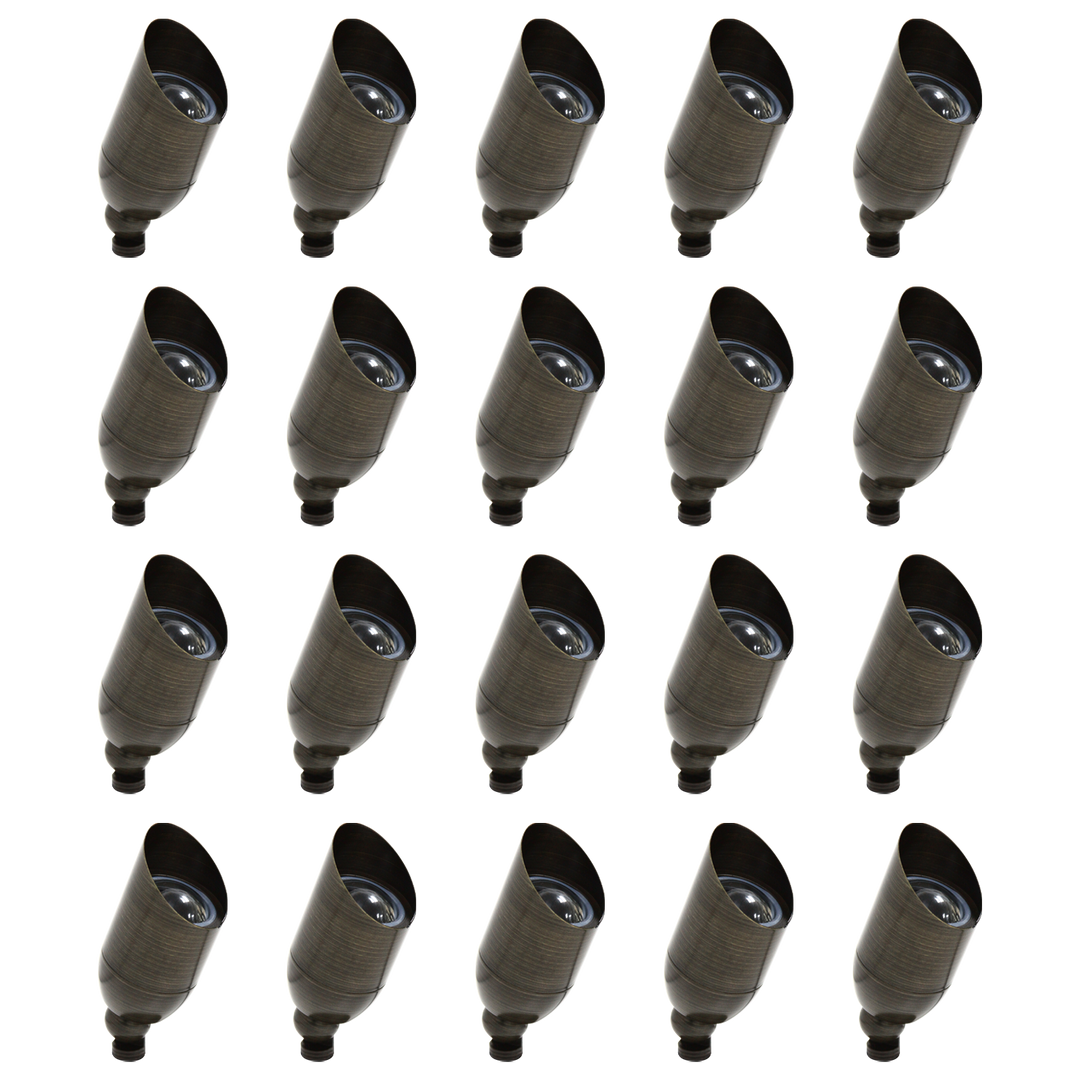 Outdoor Landscape Lighting LED 12V Low Voltage RAL8101S x20 Package Brass Accent Light Low Voltage LED Outdoor Landscape Spotlight [FINAL SALE]